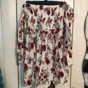 Torrid Off Shoulder Long Sleeve Floral Dress